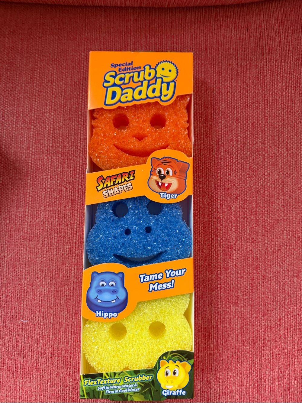 Scrub Daddy Safari Animals Special Edition 3pk Giraffe Tiger Hippo FlexTexture
